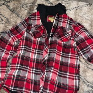 Plaid warm button down jacket